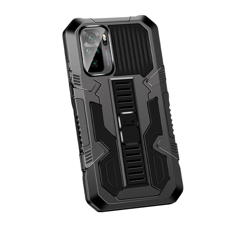 Hybrid PC + TPU Case with Hidden Kickstand and Corner Airbags for Redmi Note 10 4G