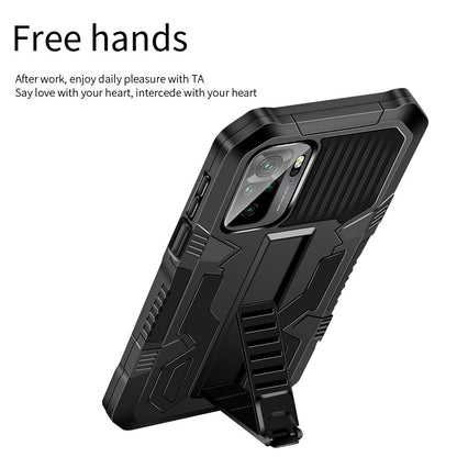Hybrid PC + TPU Case with Hidden Kickstand and Corner Airbags for Redmi Note 10 4G